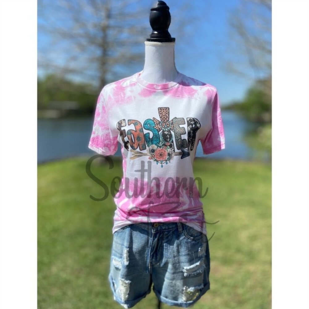 Western Easter Bleached Sublimation Boyfriend Bas… - image 1